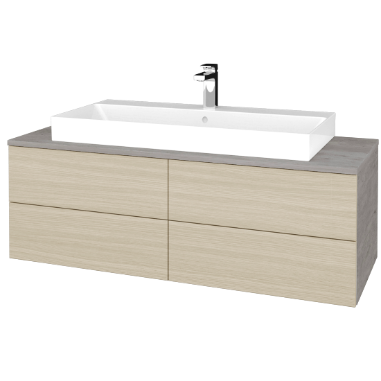 Waschtischunterschrank JOCKAM SZZ4 120 (Waschtisch Glance)  - D01 Beton - D04 Eiche - Nein