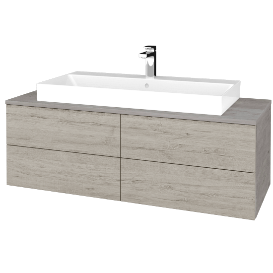 Waschtischunterschrank JOCKAM SZZ4 120 (Waschtisch Glance)  - D01 Beton - D05 Oregon - Nein