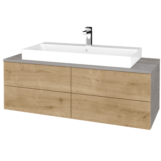 Waschtischunterschrank JOCKAM SZZ4 120 (Waschtisch Glance)  - D01 Beton - D09 Eiche Arlington - Nein