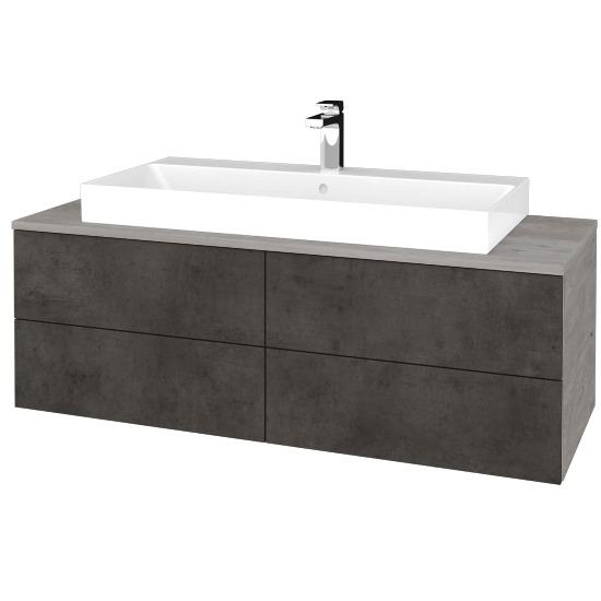 Waschtischunterschrank JOCKAM SZZ4 120 (Waschtisch Glance)  - D01 Beton - D16 Dark Beton - Nein