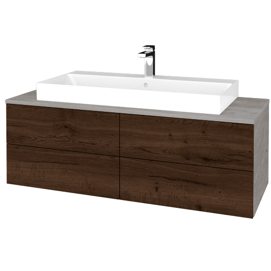 Waschtischunterschrank JOCKAM SZZ4 120 (Waschtisch Glance)  - D01 Beton - D21 Tobacco - Nein