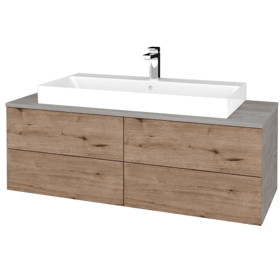 Waschtischunterschrank JOCKAM SZZ4 120 (Waschtisch Glance)  - D01 Beton - D23 Eiche Herkules - Nein