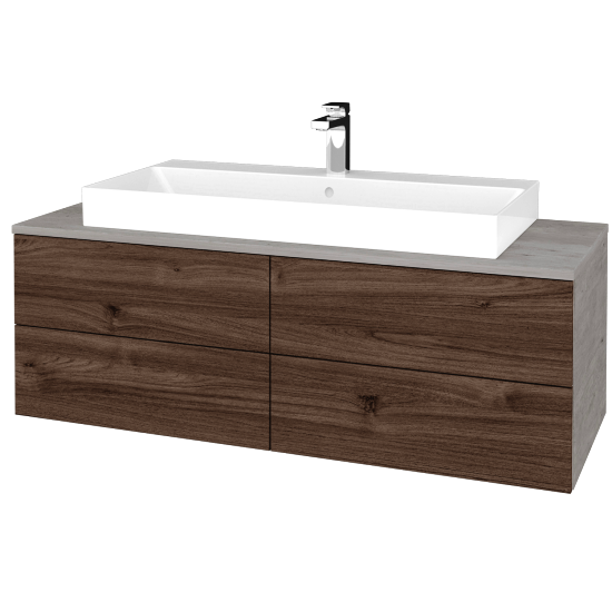 Waschtischunterschrank JOCKAM SZZ4 120 (Waschtisch Glance)  - D01 Beton - D25 Teak - Nein