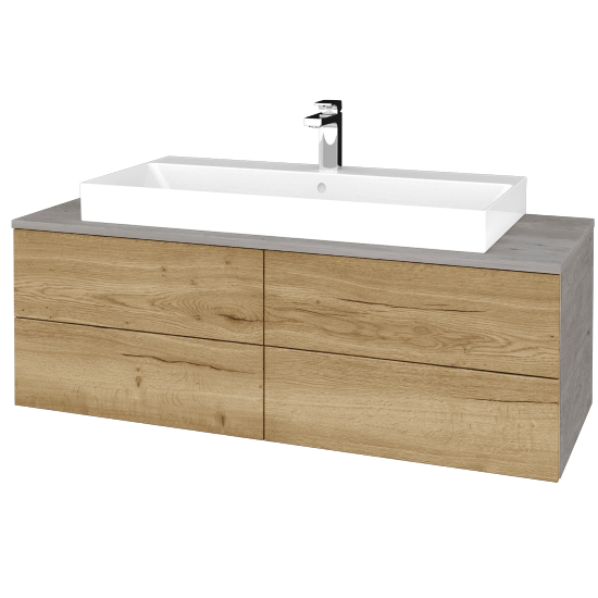 Waschtischunterschrank JOCKAM SZZ4 120 (Waschtisch Glance)  - D01 Beton - D26 Ontario - Nein