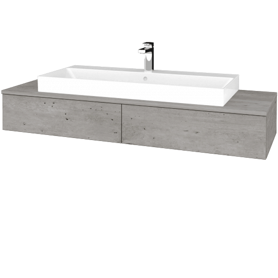 Waschtischunterschrank JOCKAM SZZ2 140 (Waschtisch Glance)  - D01 Beton - D01 Beton