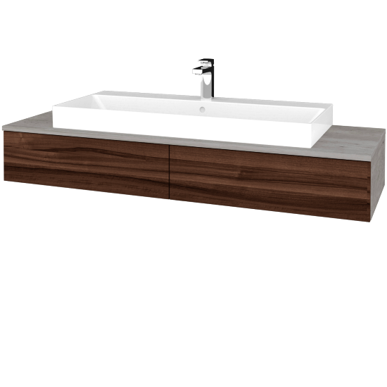 Waschtischunterschrank JOCKAM SZZ2 140 (Waschtisch Glance)  - D01 Beton - D06 Nussbaum - Nein