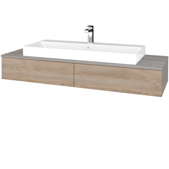 Waschtischunterschrank JOCKAM SZZ2 140 (Waschtisch Glance)  - D01 Beton - D17 Eiche Colorado - Nein
