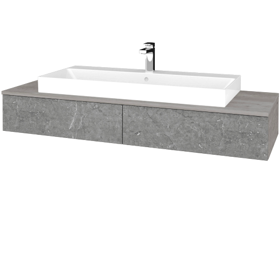 Waschtischunterschrank JOCKAM SZZ2 140 (Waschtisch Glance)  - D01 Beton - D20 Galaxy - Nein