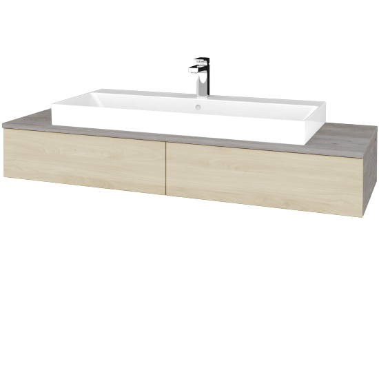 Waschtischunterschrank JOCKAM SZZ2 140 (Waschtisch Glance)  - D01 Beton - D24 Ohio - Nein
