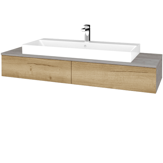 Waschtischunterschrank JOCKAM SZZ2 140 (Waschtisch Glance)  - D01 Beton - D26 Ontario - Nein