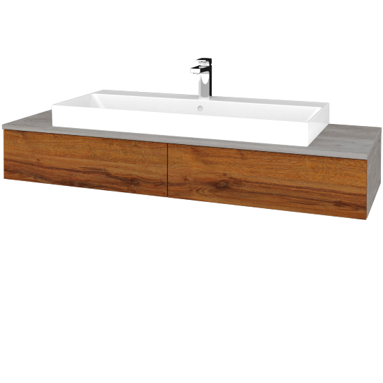 Waschtischunterschrank JOCKAM SZZ2 140 (Waschtisch Glance)  - D01 Beton - D27 Cognac - Nein