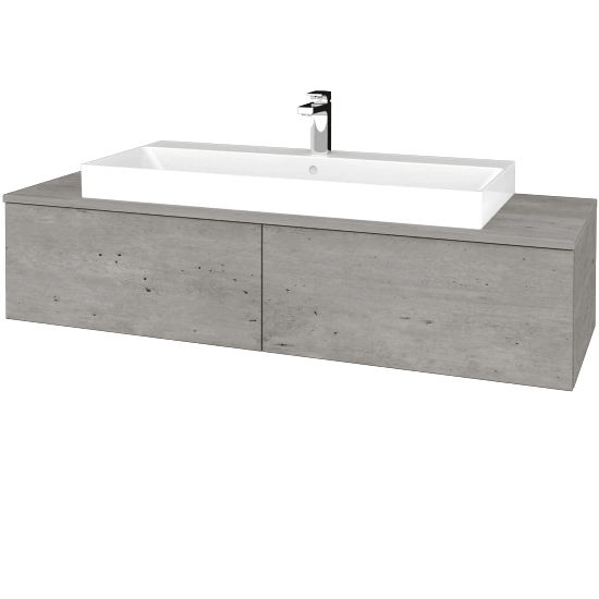 Waschtischunterschrank JOCKAM SZZ12 140 (Waschtisch Glance)  - D01 Beton - D01 Beton