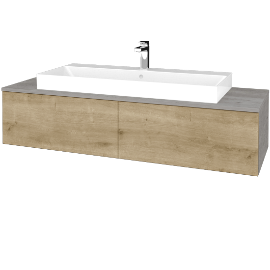 Waschtischunterschrank JOCKAM SZZ12 140 (Waschtisch Glance)  - D01 Beton - D09 Eiche Arlington - Nein