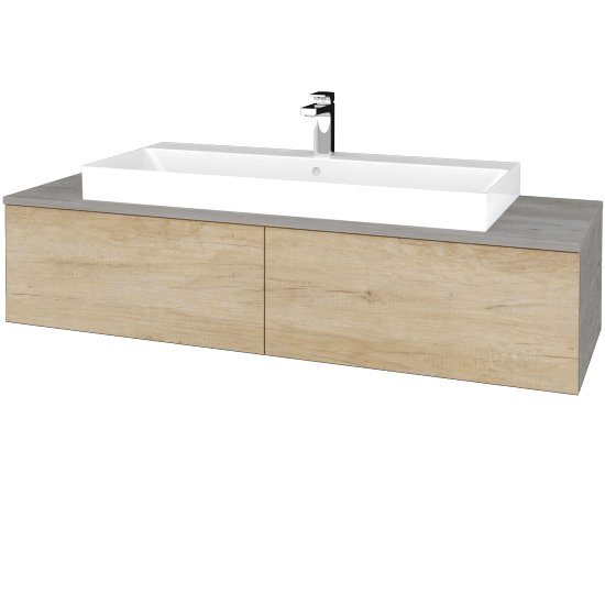 Waschtischunterschrank JOCKAM SZZ12 140 (Waschtisch Glance)  - D01 Beton - D15 Eiche Nebraska - Nein