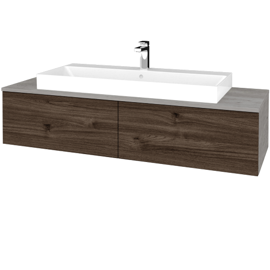 Waschtischunterschrank JOCKAM SZZ12 140 (Waschtisch Glance)  - D01 Beton - D25 Teak - Nein