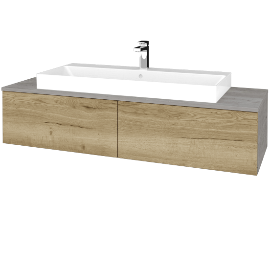 Waschtischunterschrank JOCKAM SZZ12 140 (Waschtisch Glance)  - D01 Beton - D26 Ontario - Nein