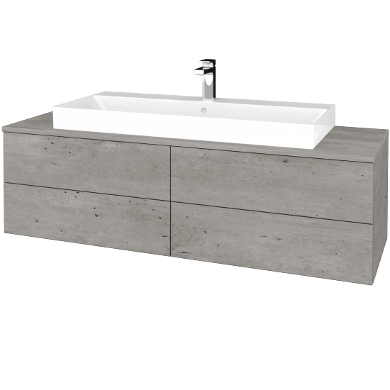 Waschtischunterschrank JOCKAM SZZ4 140 (Waschtisch Glance)  - D01 Beton - D01 Beton - Nein