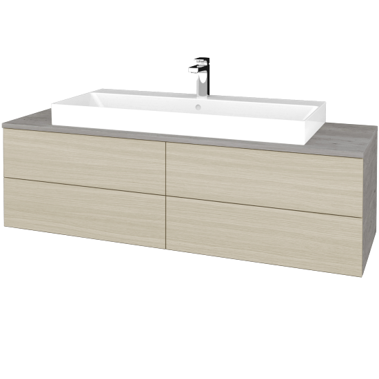 Waschtischunterschrank JOCKAM SZZ4 140 (Waschtisch Glance)  - D01 Beton - D04 Eiche - Nein