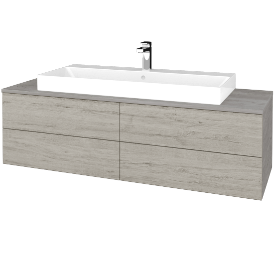 Waschtischunterschrank JOCKAM SZZ4 140 (Waschtisch Glance)  - D01 Beton - D05 Oregon - Nein