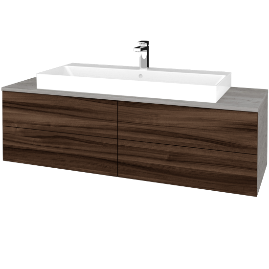 Waschtischunterschrank JOCKAM SZZ4 140 (Waschtisch Glance)  - D01 Beton - D06 Nussbaum - Nein
