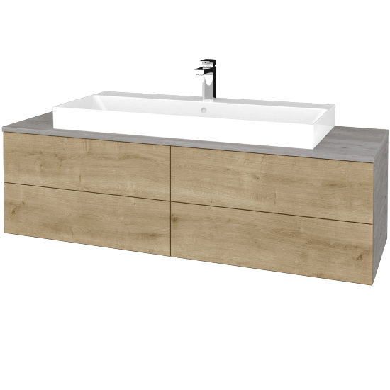 Waschtischunterschrank JOCKAM SZZ4 140 (Waschtisch Glance)  - D01 Beton - D09 Arlington - Nein