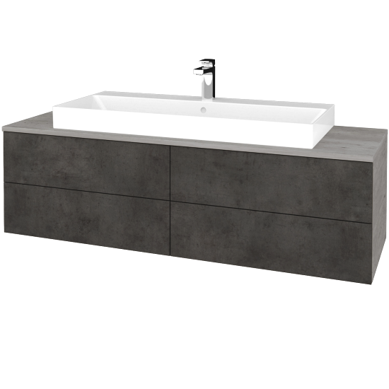 Waschtischunterschrank JOCKAM SZZ4 140 (Waschtisch Glance)  - D01 Beton - D16 Dark Beton - Nein