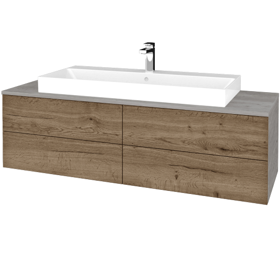 Waschtischunterschrank JOCKAM SZZ4 140 (Waschtisch Glance)  - D01 Beton - D21 Tobacco - Nein