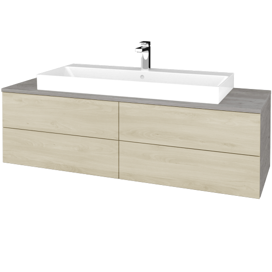 Waschtischunterschrank JOCKAM SZZ4 140 (Waschtisch Glance)  - D01 Beton - D24 Ohio - Nein