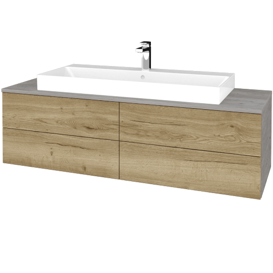 Waschtischunterschrank JOCKAM SZZ4 140 (Waschtisch Glance)  - D01 Beton - D26 Ontario - Nein