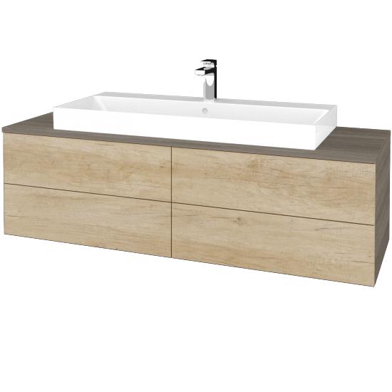 Waschtischunterschrank JOCKAM SZZ4 140 (Waschtisch Glance)  - D03 Cafe - D15 Eiche Nebraska
