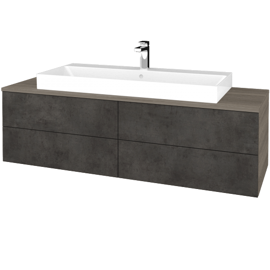 Waschtischunterschrank JOCKAM SZZ4 140 (Waschtisch Glance)  - D03 Cafe - D16 Dark Beton - Nein