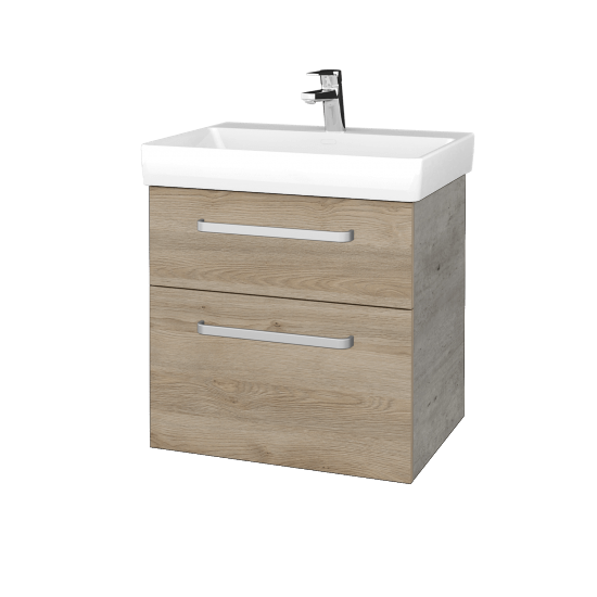 Waschtischunterschrank DEVELOP SZZ2 60  - D01 Beton - Griffes T01 - D17 Eiche Colorado