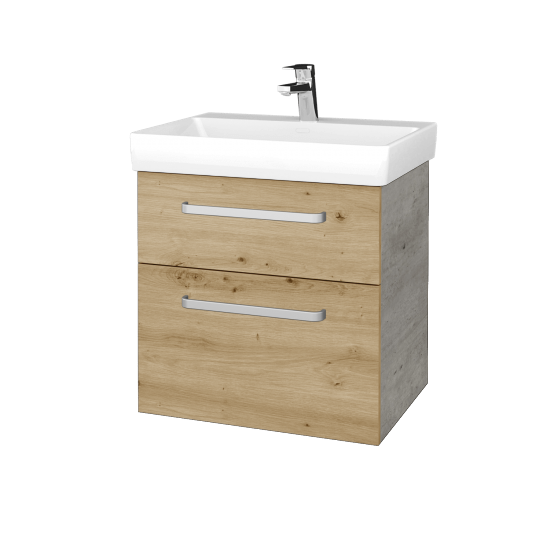 Waschtischunterschrank DEVELOP SZZ2 60  - D01 Beton - Griffes T01 - D22 Caramel