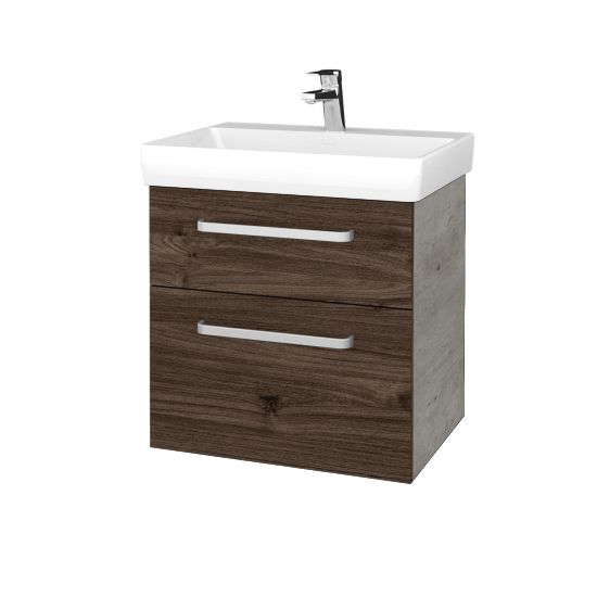 Waschtischunterschrank DEVELOP SZZ2 60  - D01 Beton - Griffes T01 - D25 Teak