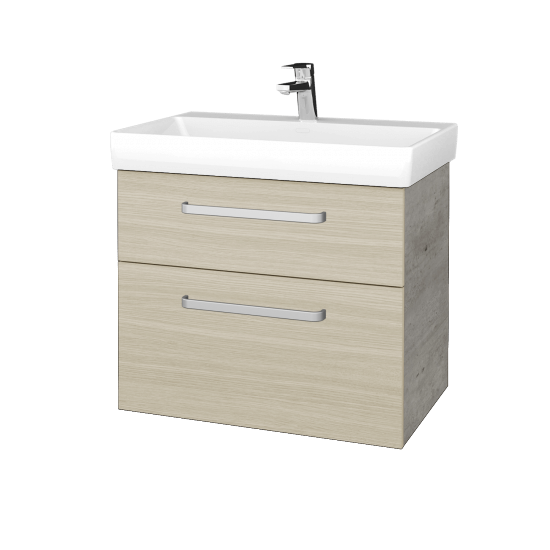 Waschtischunterschrank DEVELOP SZZ2 70  - D01 Beton - Griffes T01 - D04 Eiche