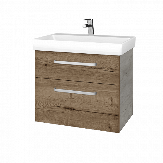 Waschtischunterschrank DEVELOP SZZ2 70  - D01 Beton - Griffes T01 - D21 Tobacco