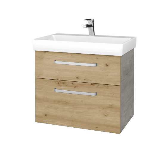 Waschtischunterschrank DEVELOP SZZ2 70  - D01 Beton - Griffes T01 - D22 Caramel