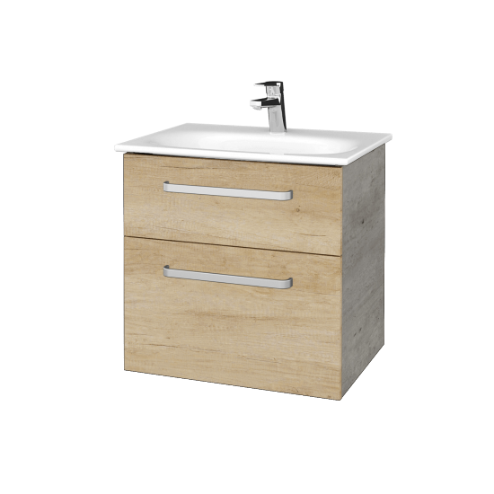 Waschtischunterschrank DEVELOP SZZ2 60  - D01 Beton - Griffes T01 - D15 Eiche Nebraska