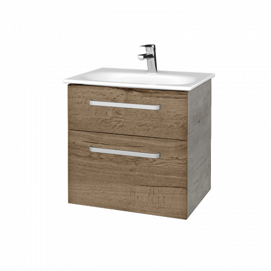 Waschtischunterschrank DEVELOP SZZ2 60  - D01 Beton - Griffes T01 - D21 Tobacco