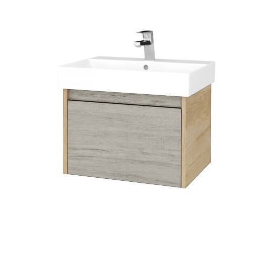 Waschtischunterschrank LOGI SZZ 60 (Waschtisch Glance 60)  - D15 Eiche Nebraska - D05 Oregon