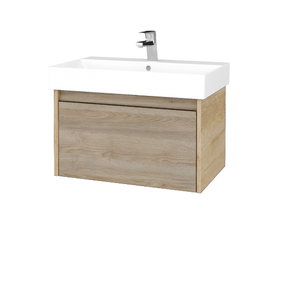 Waschtischunterschrank LOGI SZZ 70 (Waschtisch Glance 70)  - D15 Eiche Nebraska - D17 Eiche Colorado