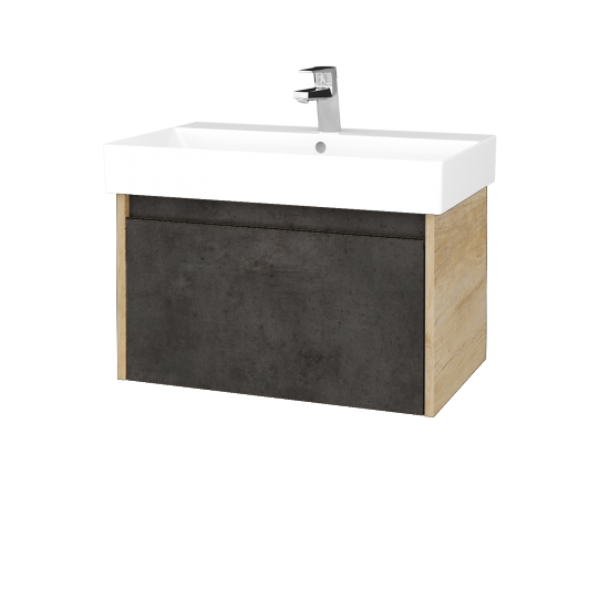 Waschtischunterschrank LOGI SZZ 70 (Waschtisch Glance 70)  - D15 Eiche Nebraska - D16 Dark Beton