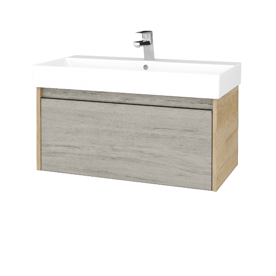 Waschtischunterschrank LOGI SZZ 85 (Waschtisch Glance 85)  - D15 Eiche Nebraska - D05 Oregon