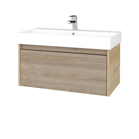 Waschtischunterschrank LOGI SZZ 85 (Waschtisch Glance 85)  - D15 Eiche Nebraska - D17 Eiche Colorado