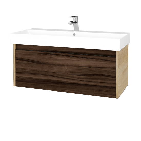 Waschtischunterschrank LOGI SZZ 100 (Waschtisch Glance 100)  - D15 Eiche Nebraska - D06 Nussbaum