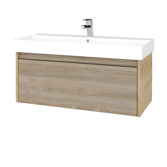 Waschtischunterschrank LOGI SZZ 100 (Waschtisch Glance 100)  - D15 Eiche Nebraska - D17 Eiche Colorado