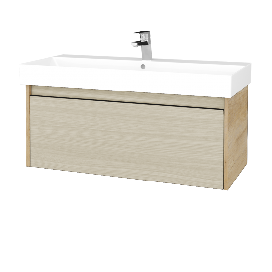 Waschtischunterschrank LOGI SZZ 100 (Waschtisch Glance 100) Waschtisch Glance - D15 Eiche Nebraska - Griffes T33 - D04 Eiche
