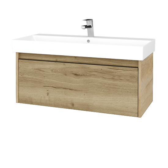 Waschtischunterschrank LOGI SZZ 100 (Waschtisch Glance 100) Waschtisch Glance - D15 Eiche Nebraska - Griffes T33 - D26 Ontario