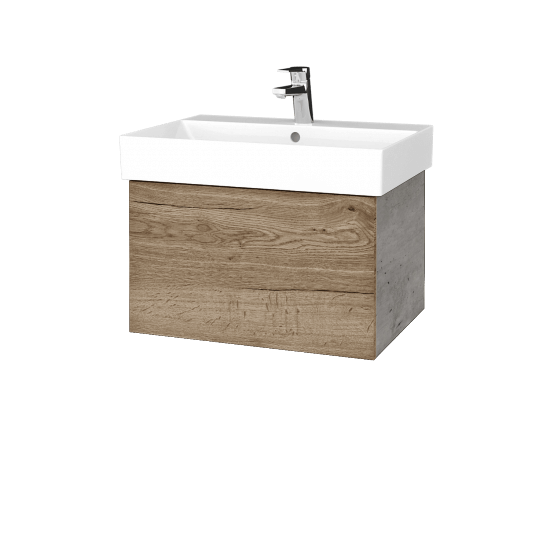 Waschtischunterschrank FLAT SZZ 60 (Waschtisch Glance)  - D01 Beton - D21 Tobacco