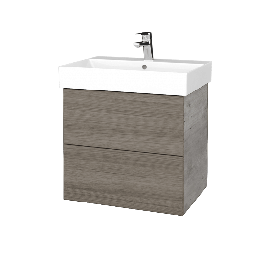 Waschtischunterschrank FLAT SZZ2 60 (Waschtisch Glance)  - D01 Beton - D03 Cafe